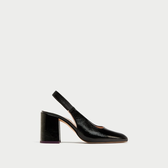 Block heel slingback shoes zara Clearance
